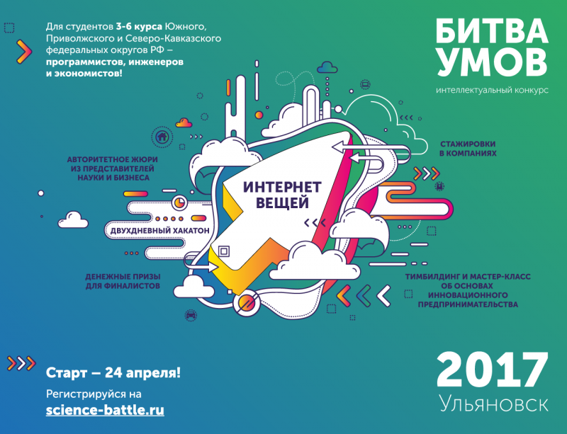Приглашаем принять участие во всероссийском конкурсе для студентов «Битва умов-2017»,  сессия «Интернет вещей»